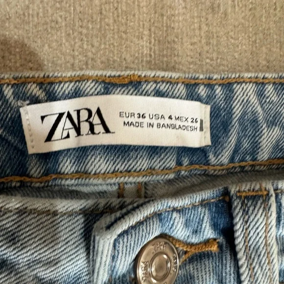 Zara Light Blue Straight Leg Jeans - Picture 4 of 4